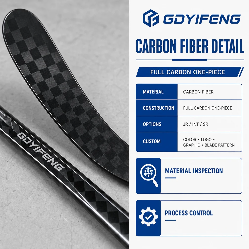 Professional 3K Carbon Fiber Ice Hockey Stick Reinforced Shaft Senior Youth Pro Stock Composite Training Equipment