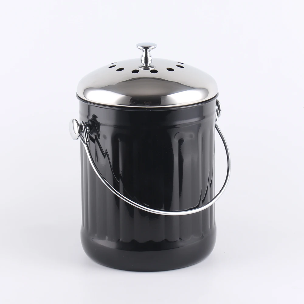 Kitchen Recycle Compost Bin Container With Carbon Filter For Biodegradable Organic Food Waste