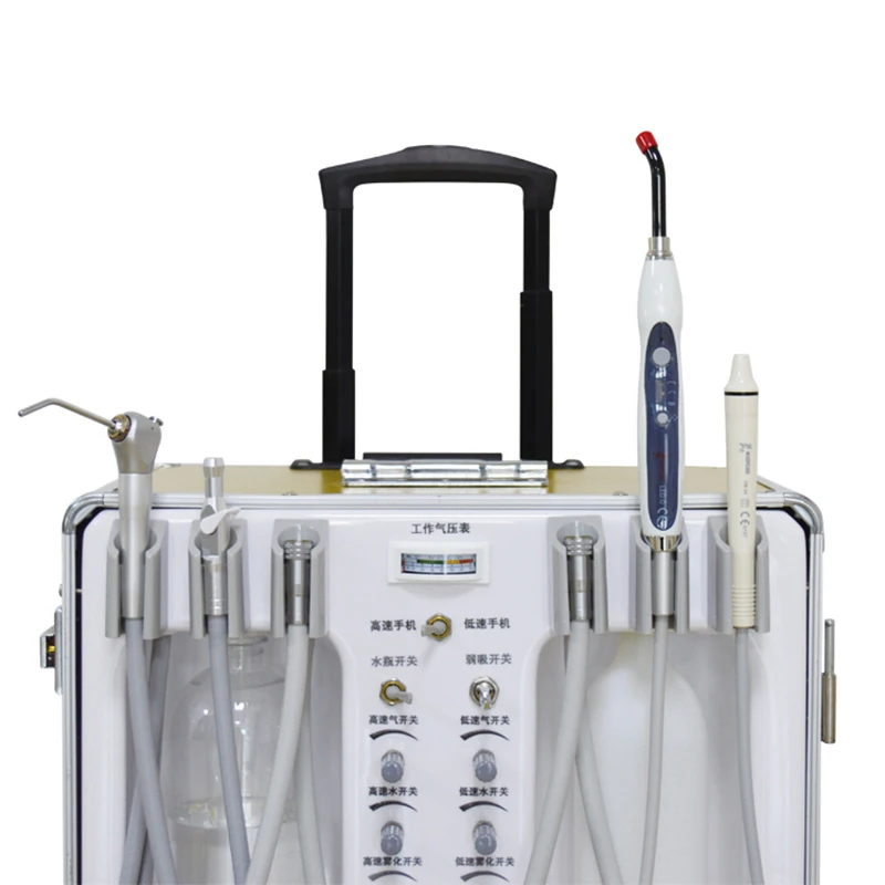 High Speed Handpiece Mobile Mini Portable Dental Unit with Air Compressor details