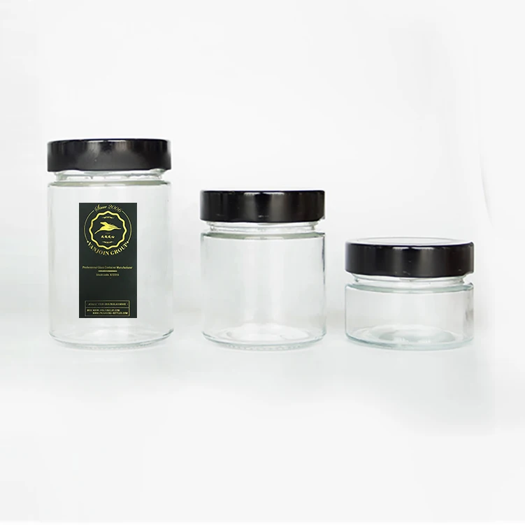 Best Selling Straight Side Round Clear Glass 10 Oz Body Scrub Jars With