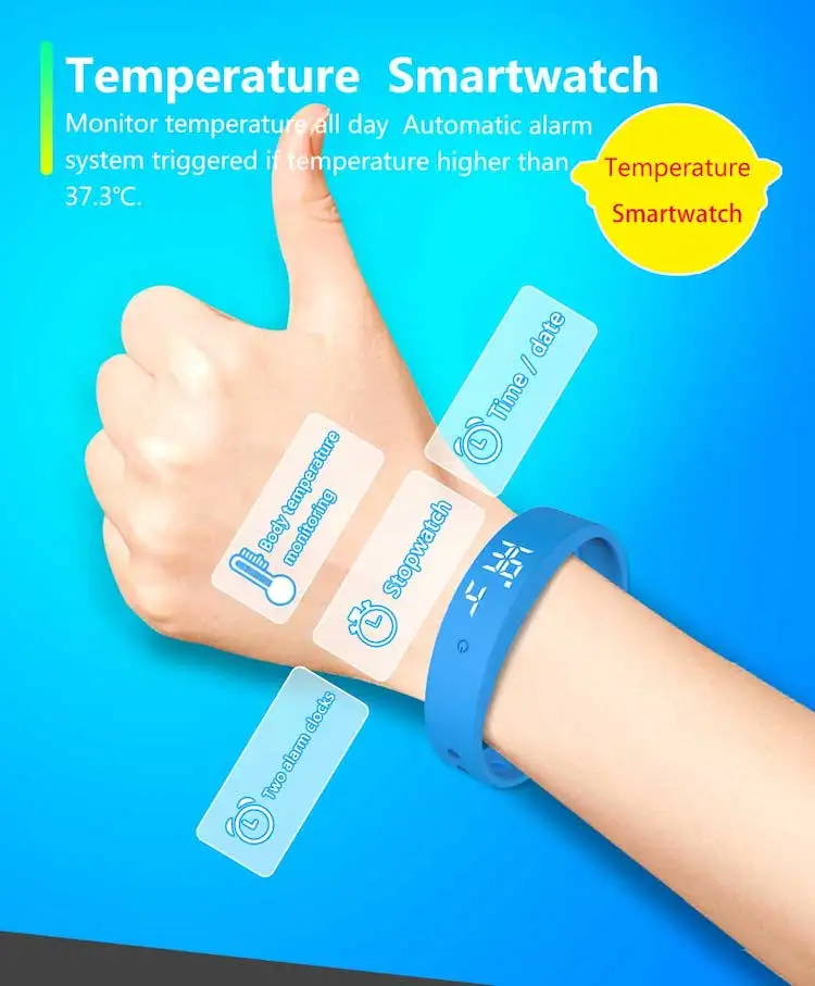 Professional Body Temperature Bracelet Intelligent Smart Silicone