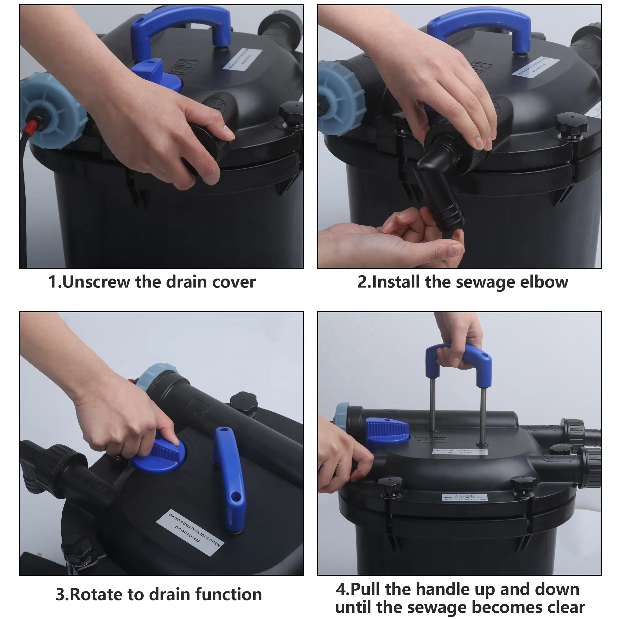 Pond And Garden Fish Pond Filter With Sponge And Filter Balls,Up To