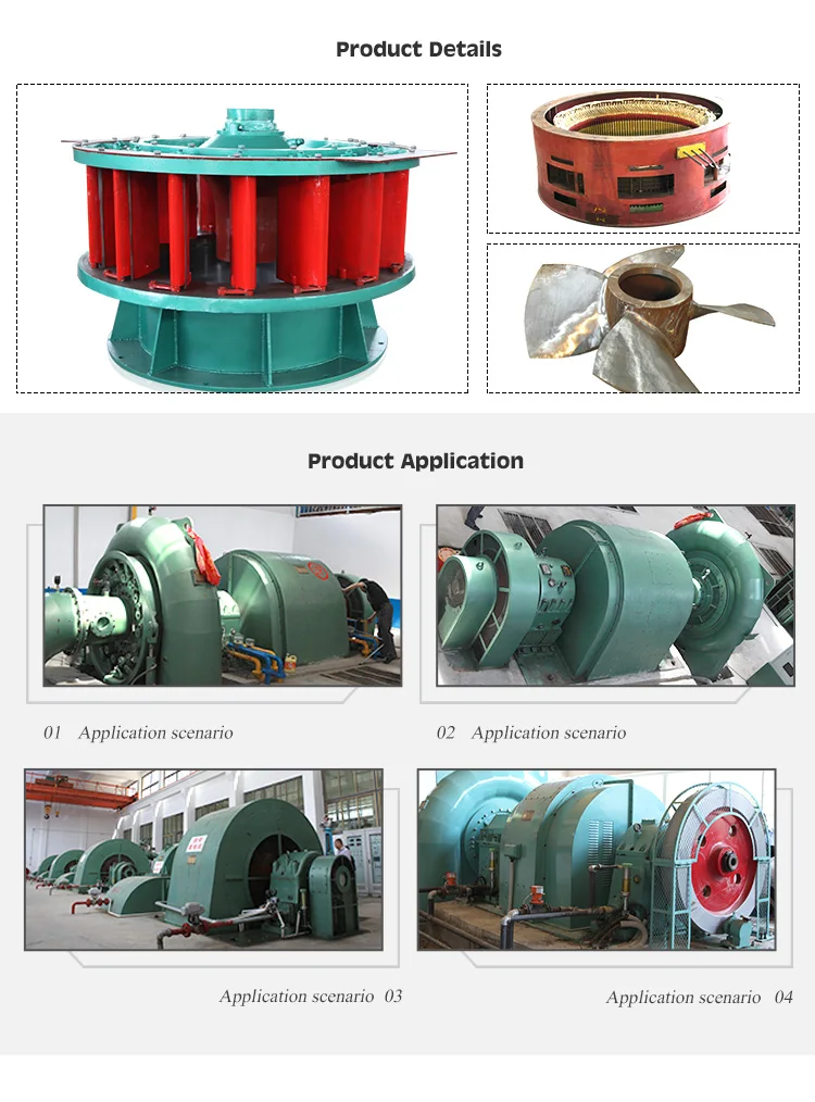 Horizontal or Vertical mini kaplan turbine hydroelectric generator