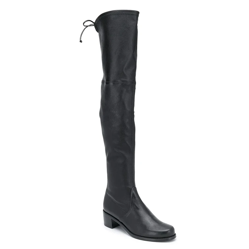 定制女大腿高筒靴黑色长筒靴合身大腿高筒靴女 - buy black long