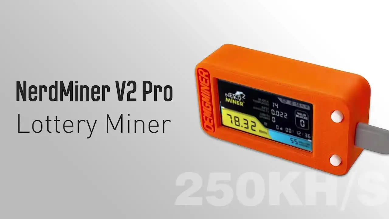 Nerdminer V2 Pro 255kh/s 1w 3.92J/Mh Btc Mining Rig Crypto Bitcoin Solo  Lottery Miner Nerdminer Pro Wifi Home Btc Miner