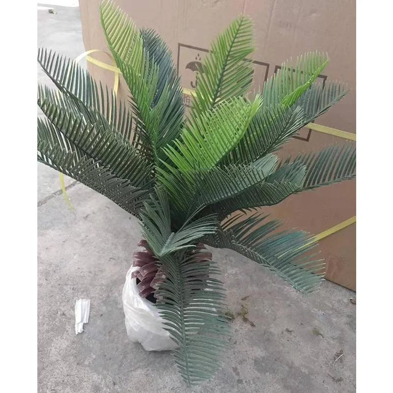48cm height with 20pcs leaves mini indoor decorative artificial sago cycas revoluta plant palm tree,  cycas artificial
