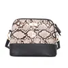 New style trendy snakeskin print leather shell type clutch