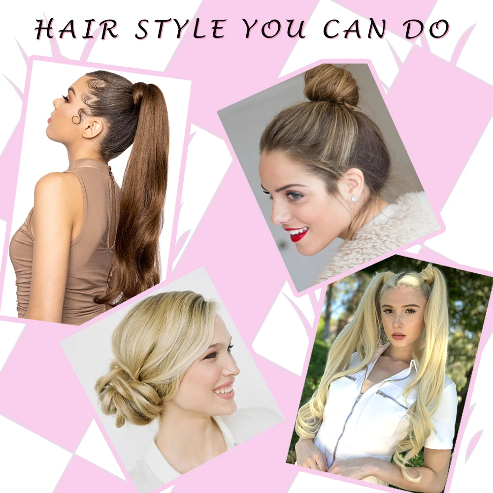 Long Wave Flexible Wrap Ponytail Hair Extensions 32" Synthetic Pony