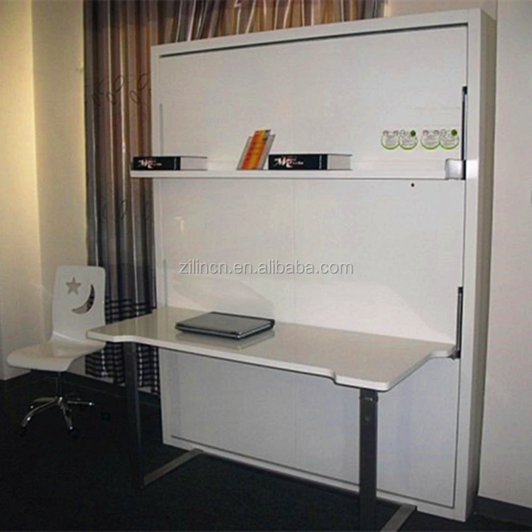 Stylish Space Saving Hidden Wall Bed With Desk And Office Table