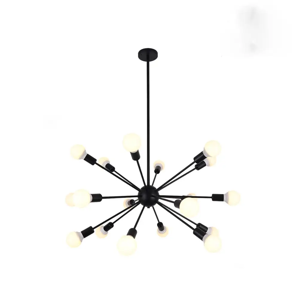 Nordic style Metal Chandelier With 18-Light 40W Creative Black Ceiling Light Fixtures For Bathroom Dining Room Bed Room