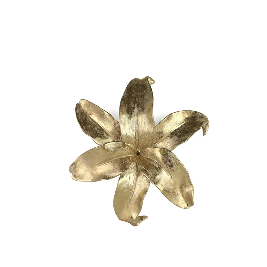 Export Quality Luxury Home Decor Pieces Accessories Furnishing Gold Resin Flower  Decorative Wall Sculpture details