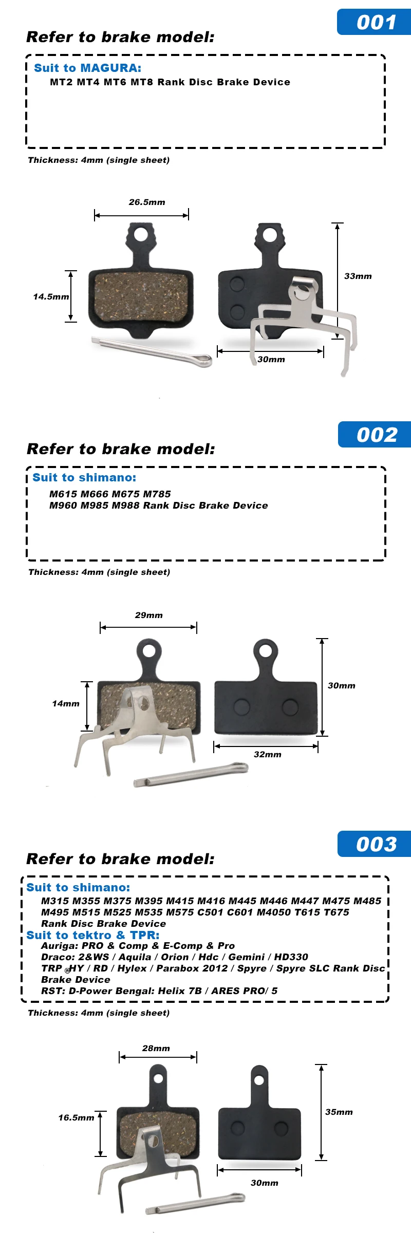 shimano brake pads mtb