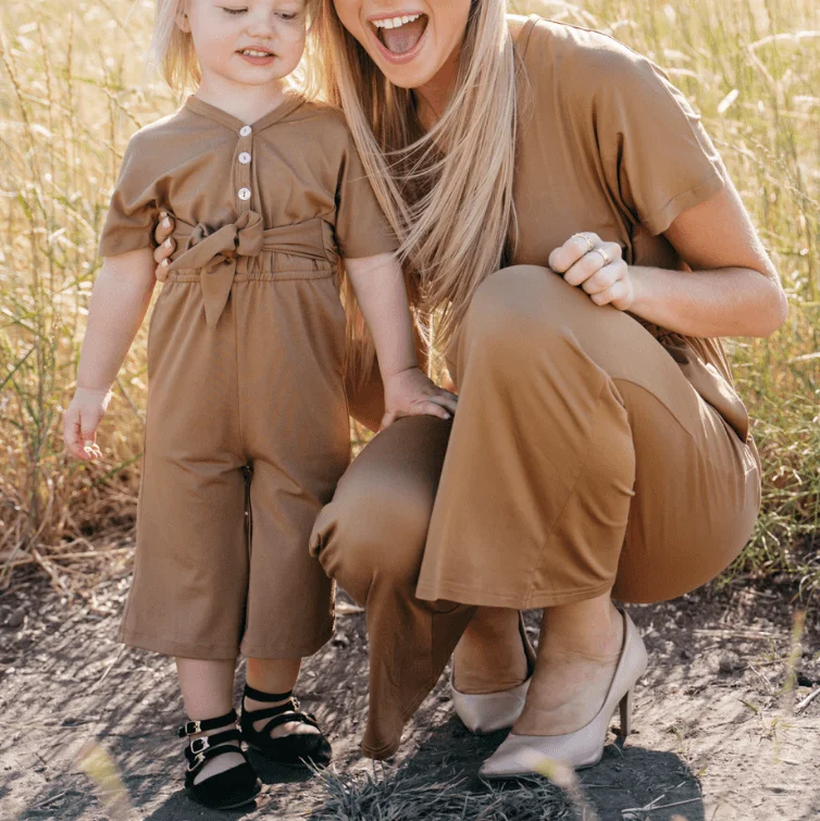 Mother and daughter fashion matching jumpsuits