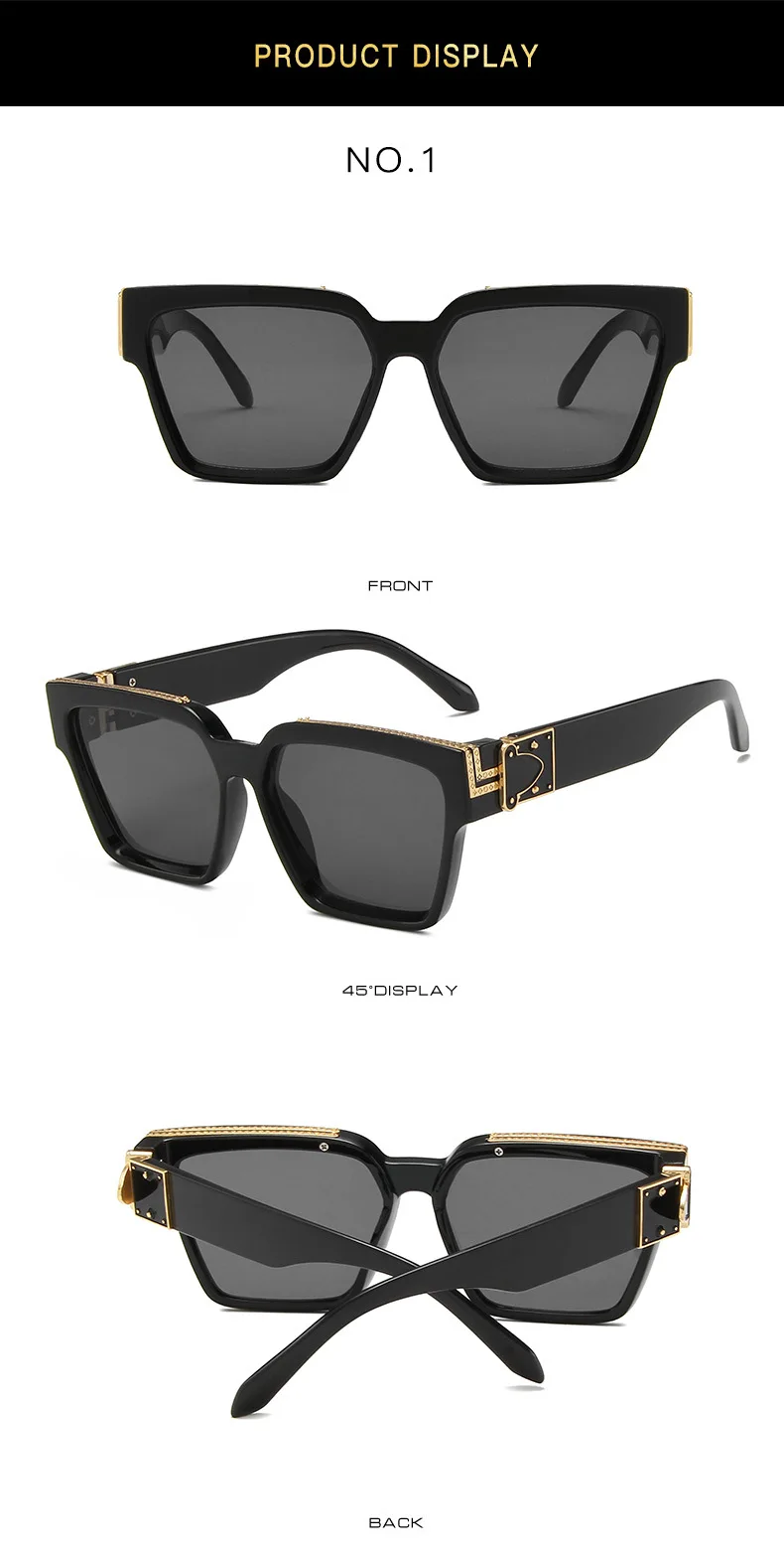 Wholesale NEW personalized sunglasses for men millionaire glasses for women  web celebrity square sunglasses for hip hop fashion sunglass From  m.