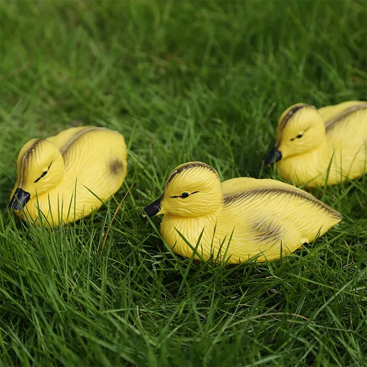 3 pièces jaune flottante artificielle plastique Bébé Leurre Canard statues 
