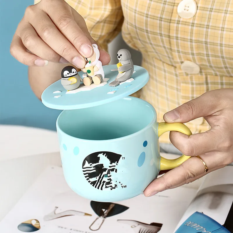 Custom Ceramic Cute 3d Animal Coffee Mug With Silicone Lid Buy 3d