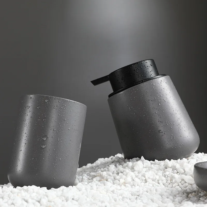 Modern Matte Grey Bathroom Accessory 4piece Ceramic Bathroom Set High