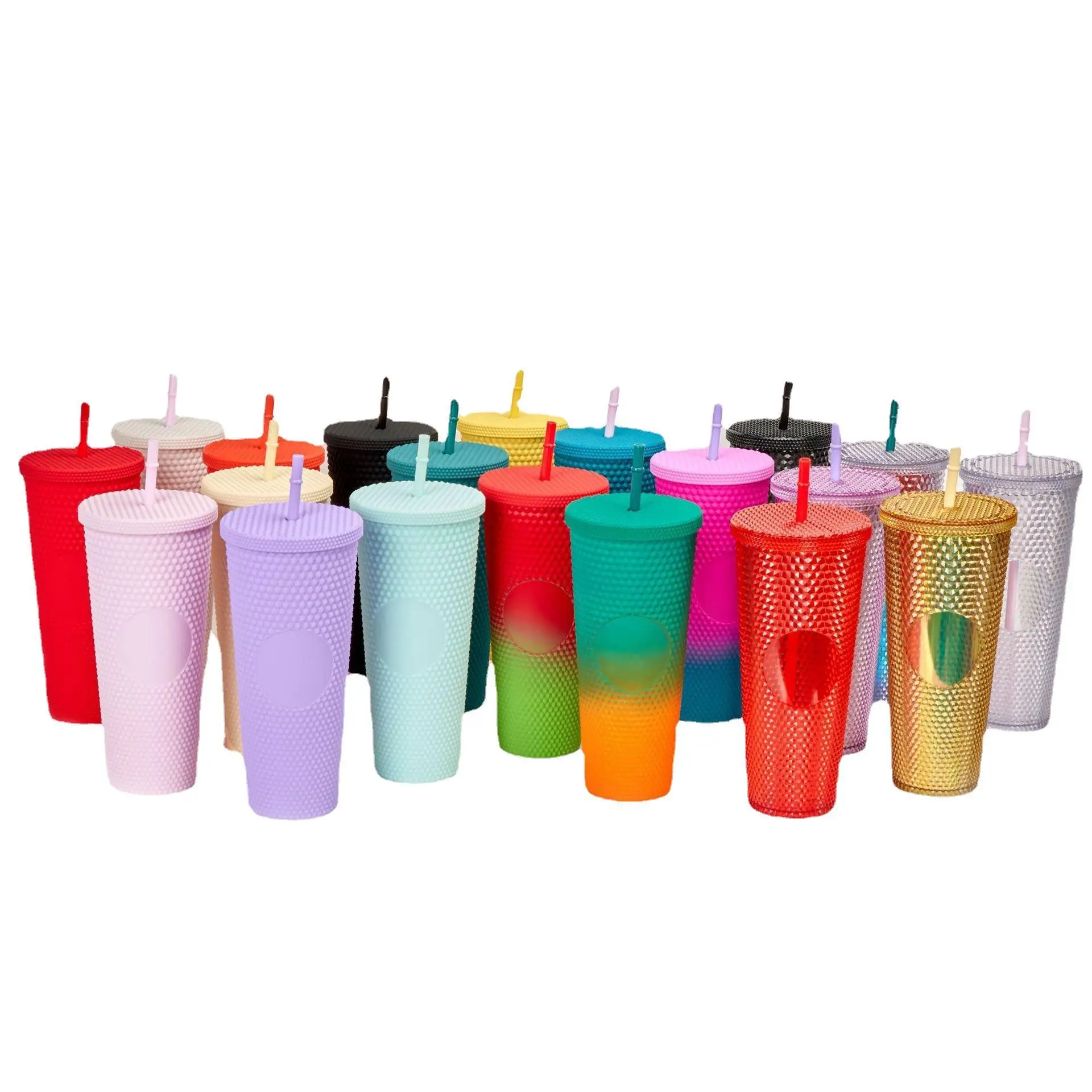 Double Wall Straw Plastic Cup 710ml Diamond Cup Sparkling Star Mug