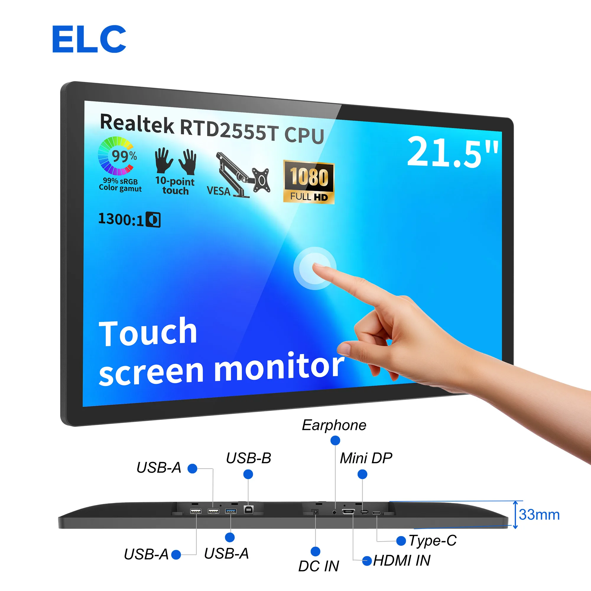 Side-by-side comparison: 20-inch monitor mounted vertically vs. horizontally on compact desk