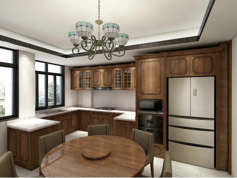 kitchen cabinet manufacturers supply the overall kitchen cabinet European solid wood board type kitchen cabinet