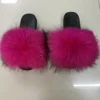 hot selling real indoor soft raccoon Flip Flops fox fur slippers