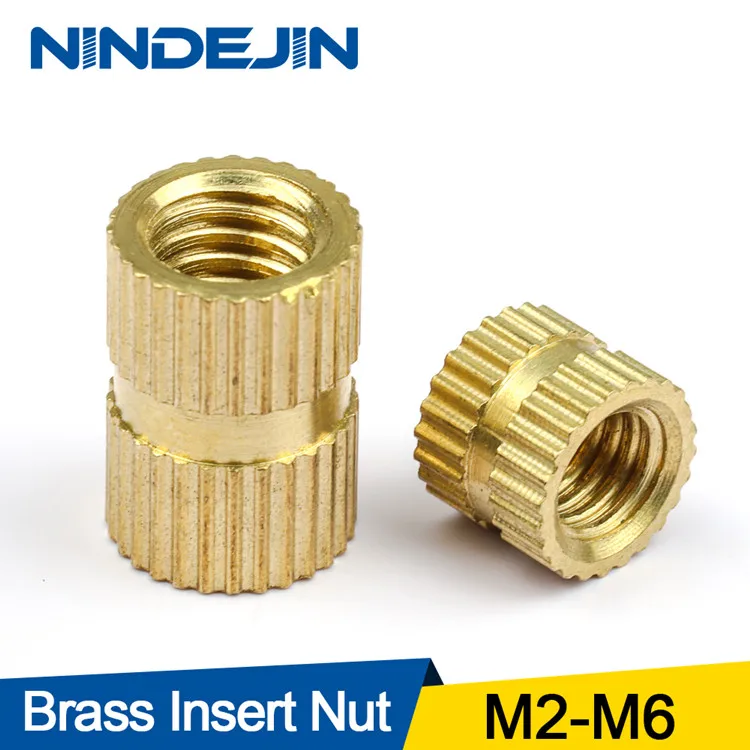 OD L -5mm M2 M3 M4 M5 M6 M8x5mm Metric Threaded Brass Knurl Round Insert Nuts 