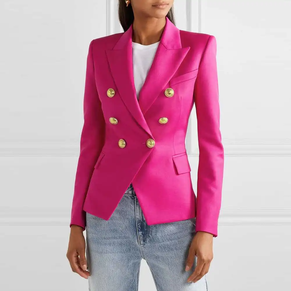 
2020 Amazon Women Blazers Fashion Solid Double Breasted Ladies Blazers Jacket Women 