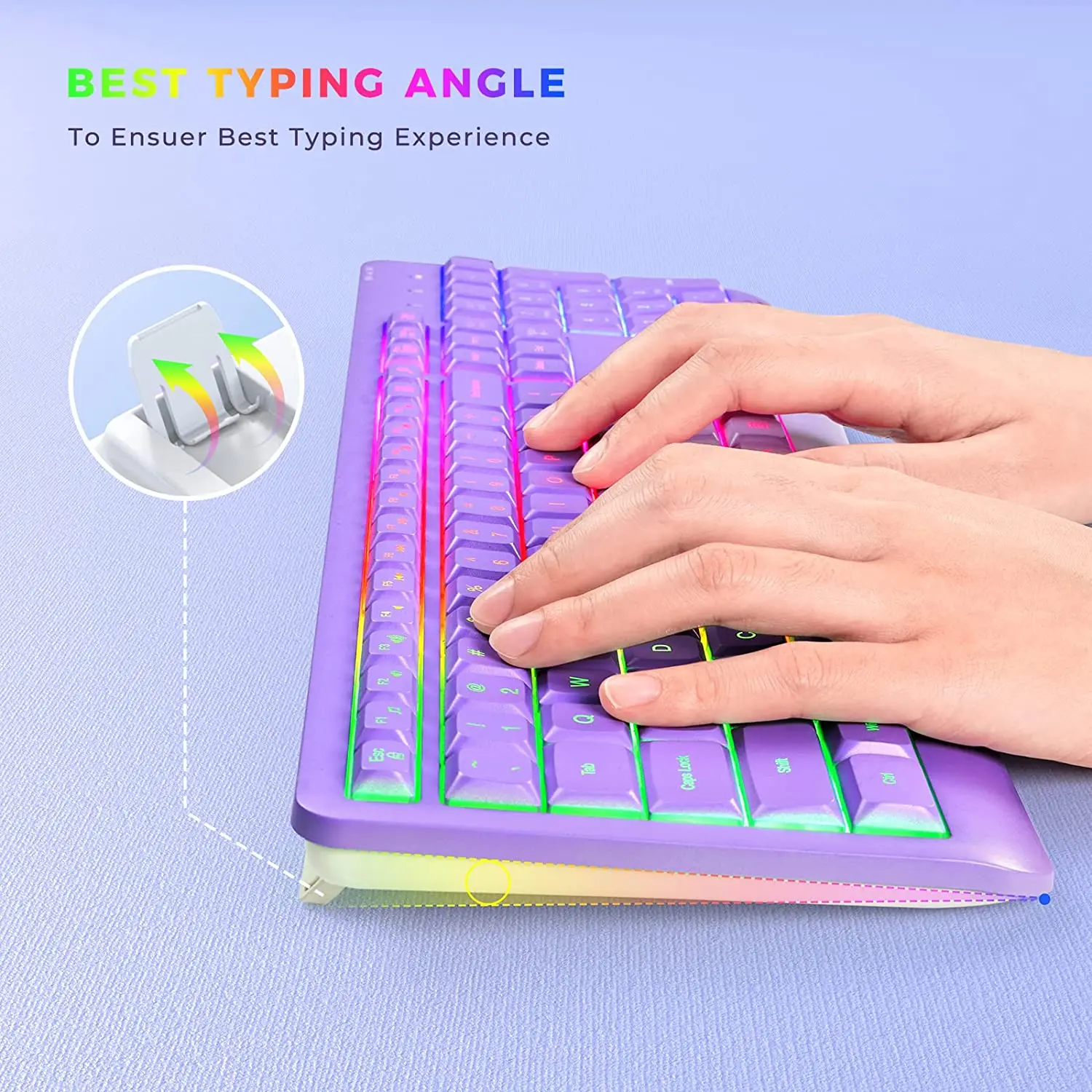 Seenda Rechargeable Illuminated Wireless Keyboard And Mouse Set For