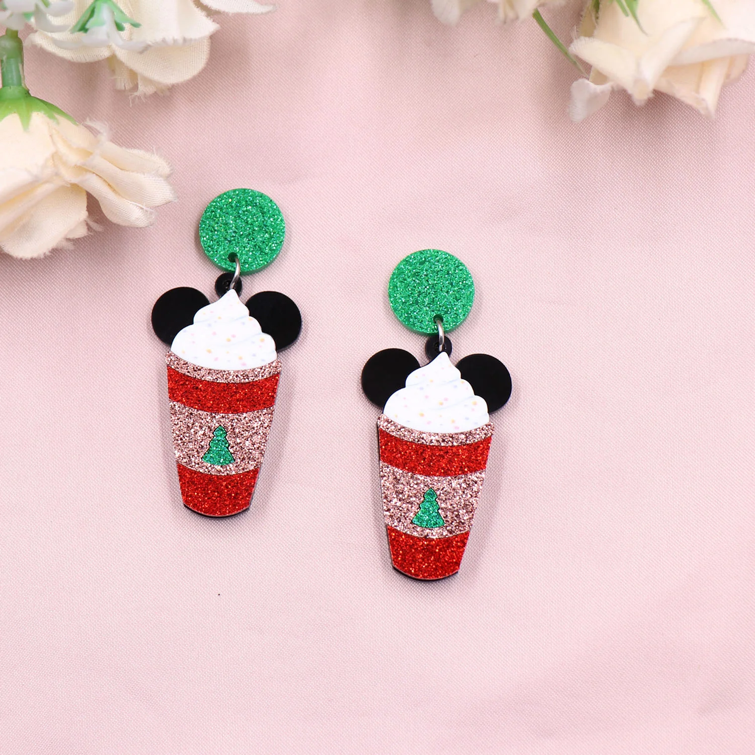 ERS733ER1547 (1pair)New product CN Drop mouse ice cream women's Cute Christmas Acrylic Earrings supplier