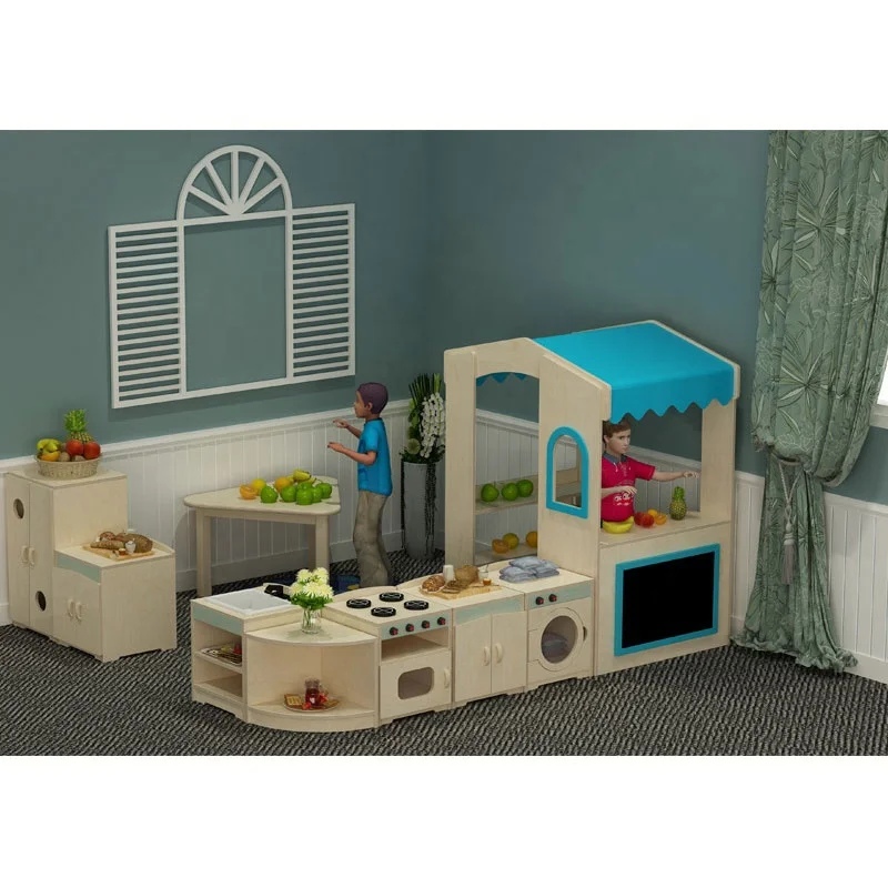 Moetry 2020 New Wooden Daycare Furniture Kids Pretend Play Furniture