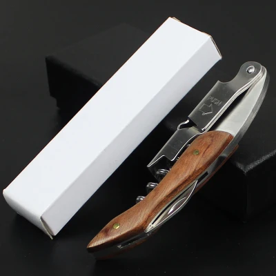 customized stainless steel wine bottle opener corkscrew