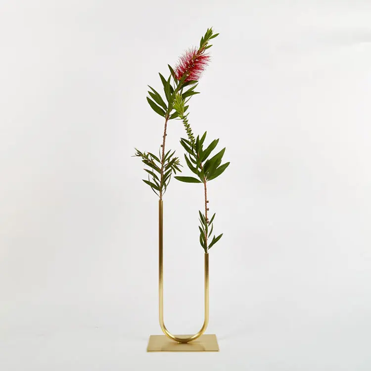Home Decor Brass U Shape Flower Vase Farmhouse Decor Home Office Decor