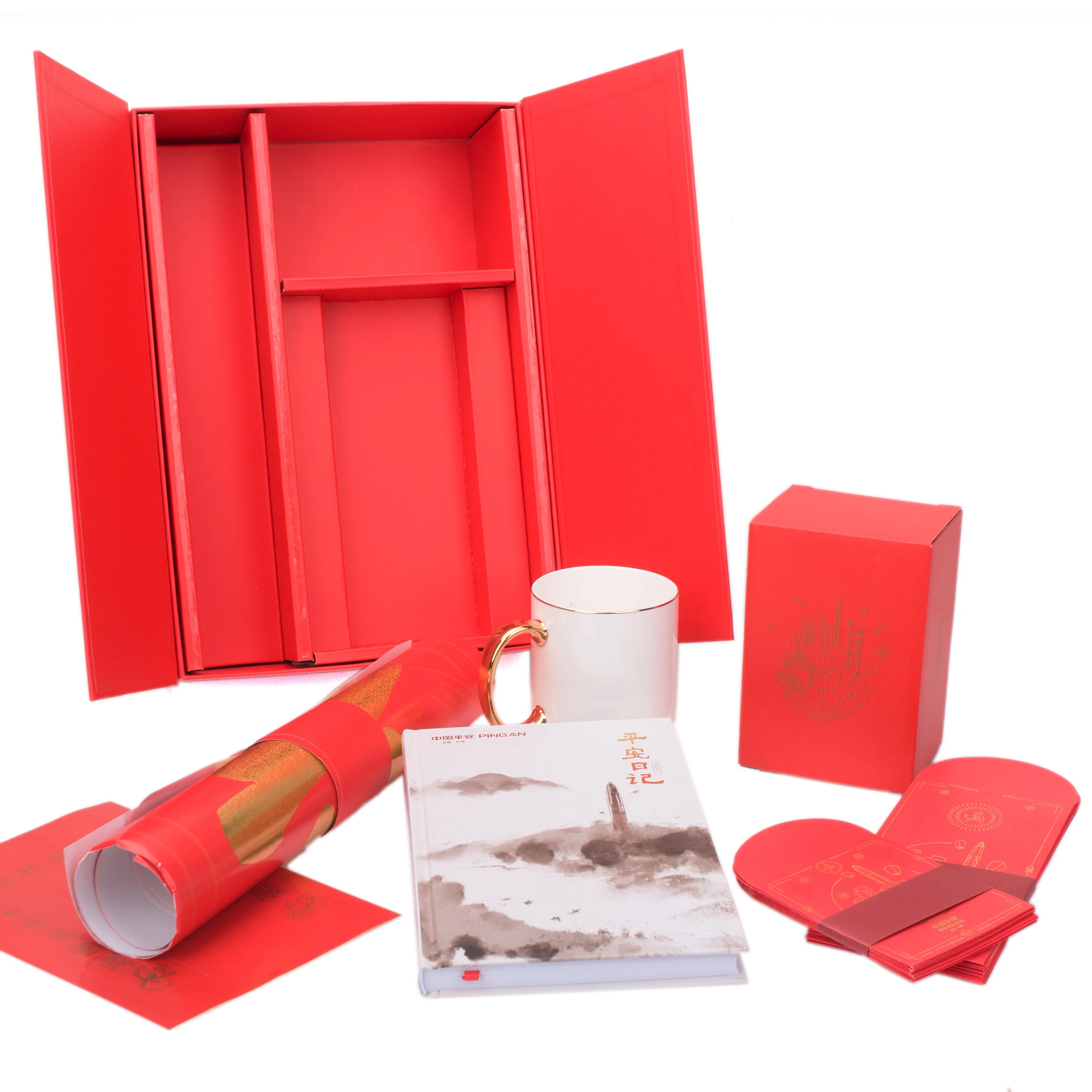 
ECO Friendly Customize Culture couplet notebook New Year gift Set gift boxes with magnetic lid 