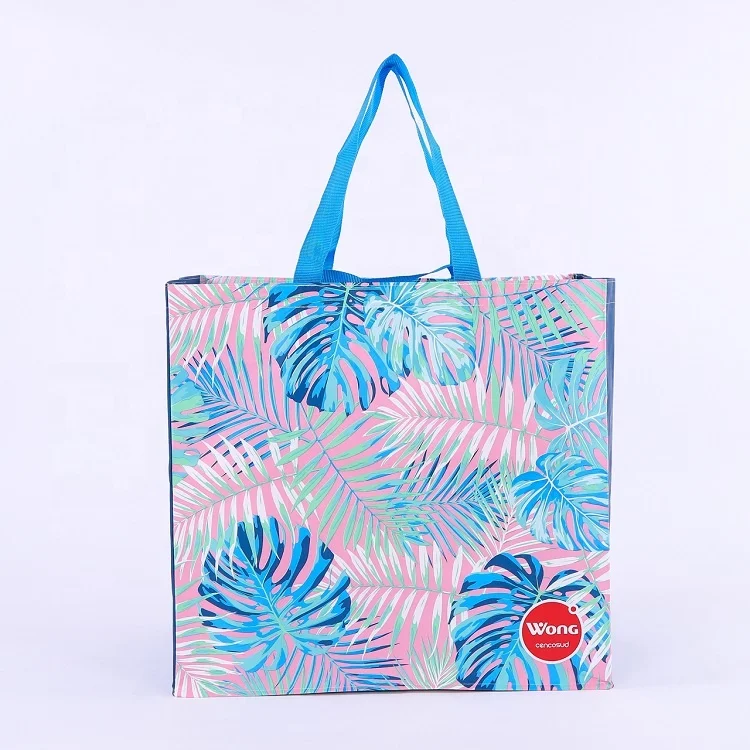 
Sedex factory Free sample Custom fashion eco friendly tote promotion recycled new design pp woven shopping bag with log 