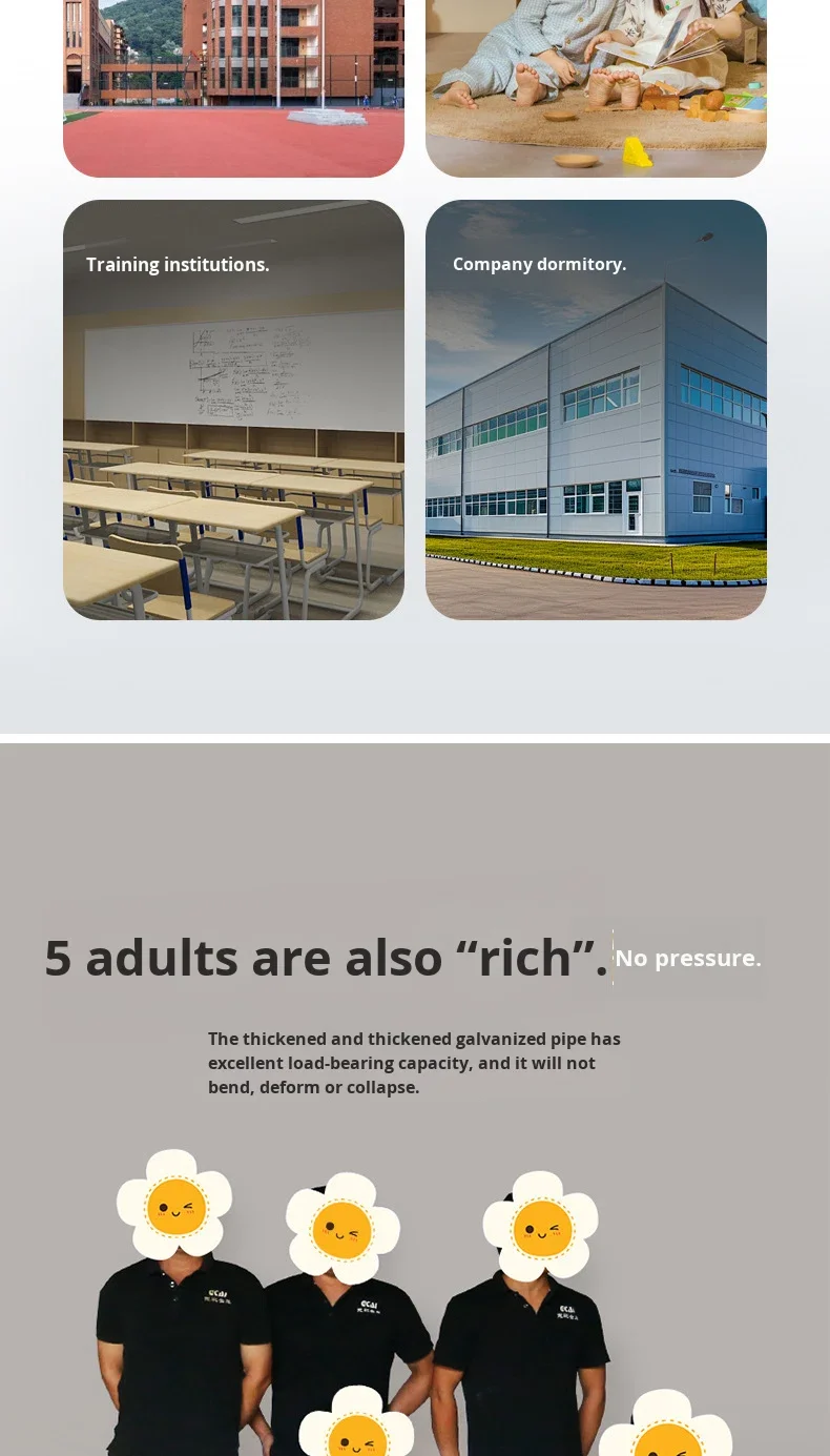 product dormitory queen size good quality loft bed hostel adult metal iron frame bunk beds with stairs for school use-6