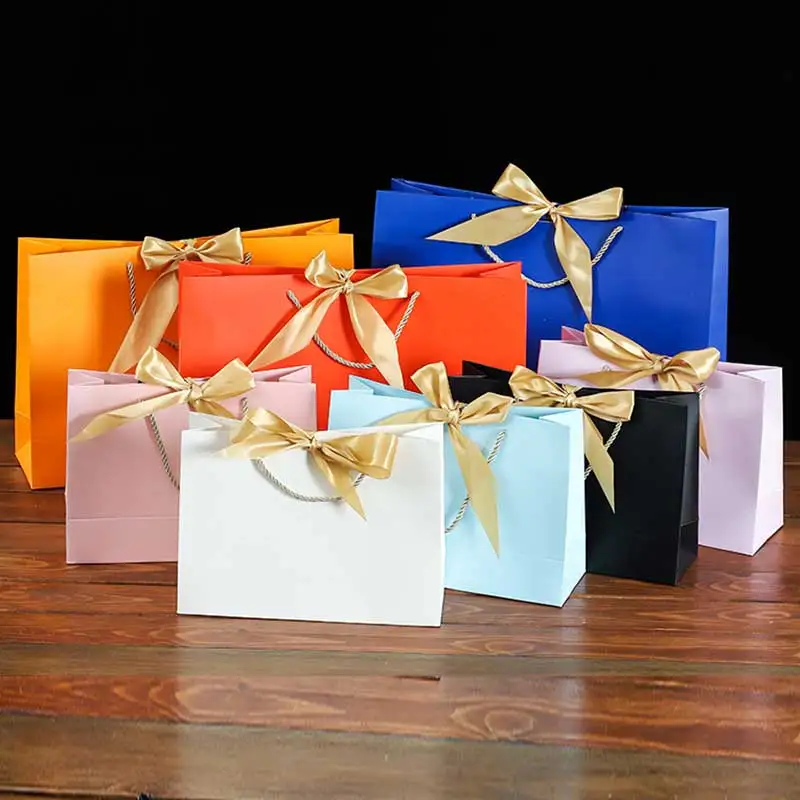 Small Lovely Fancy Recycled Printed Gift Packaging Bags Promotional Mini Paper Gift Bag With