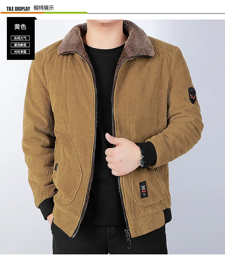 Hot Sell Amazon High Quality Fur Collar Mens Winter Corduroy Sherpa ...