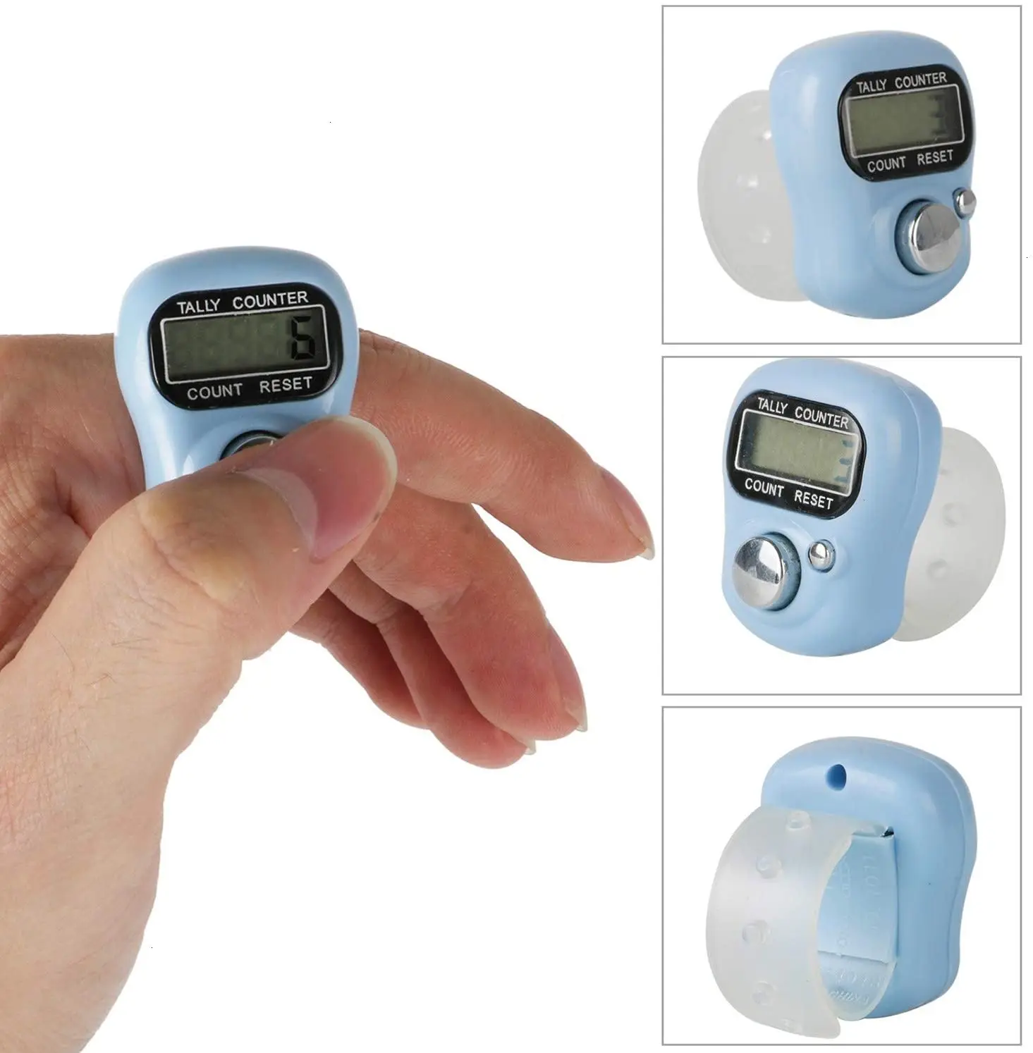 Lap Goods Counting Electronic Counter 5-Pack Finger Counter Resettable 5 Digit LCD Electronic Digital Display Hand Counter For Knitting 