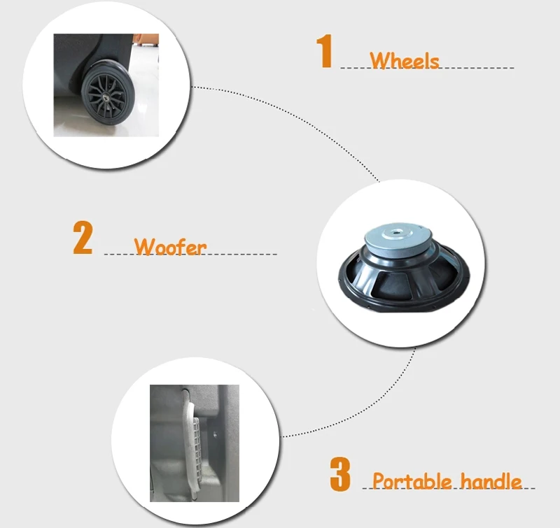 MBA plastic trolley speaker 12 inch wireless remote computer speakers portable guitar amplifier speaker karaoke - ANKUX.COM