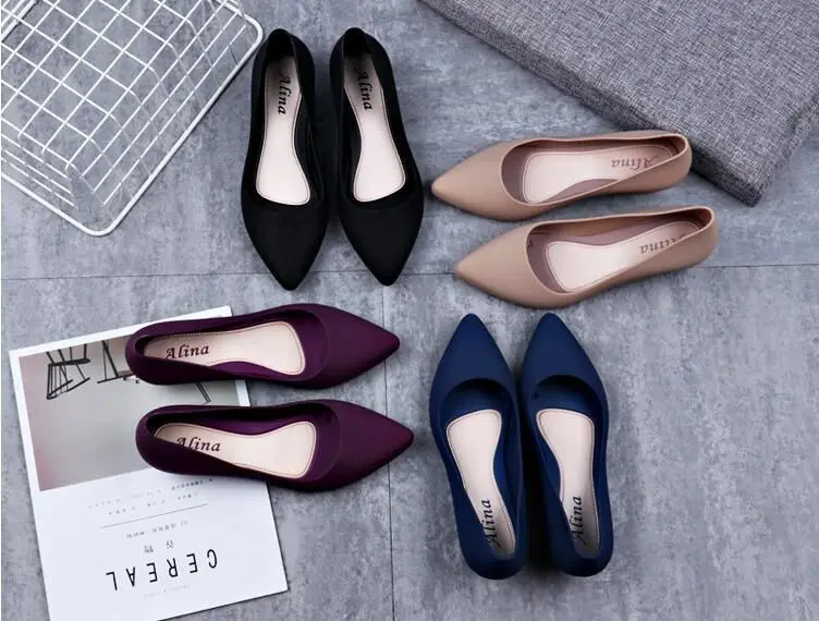 Casual pointed-toe women's shoes, Business Casual, slope-heeled women's shallow mouth, low-heeled non-slip fashion Flat