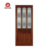 Meitong mahogany restaurant entry wood glass exterior wood door manufacturer
