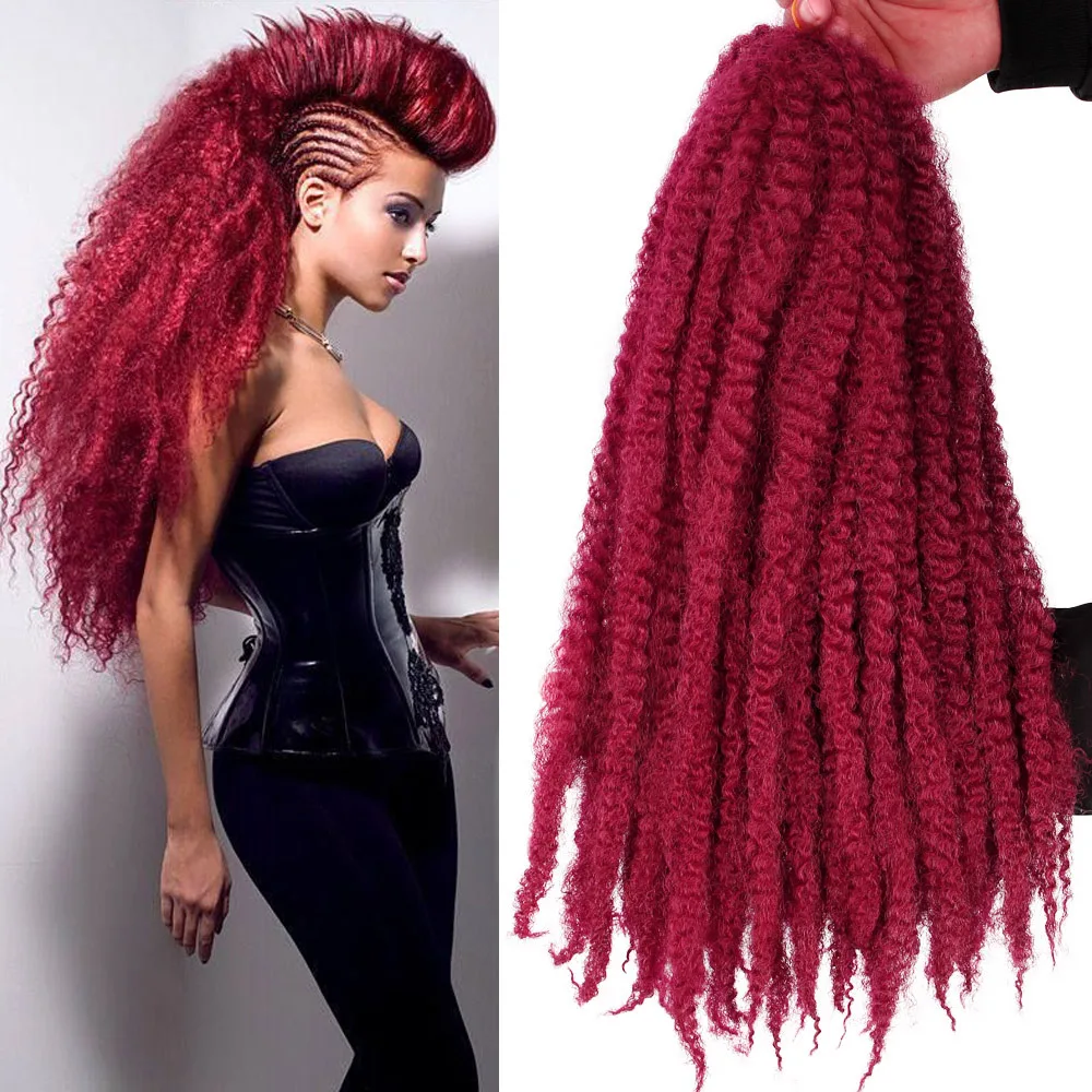 Vigorous Jumbo Crochet Braids Hair Ombre Afro Kinki Soft Synthetic Marley Braiding Hair Crochet 8957