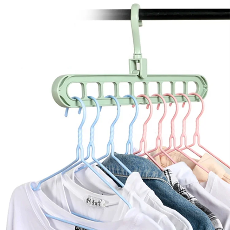 9 In Magic Multi-port Support Circle Clothes Hanger Clothes Drying Rack ...