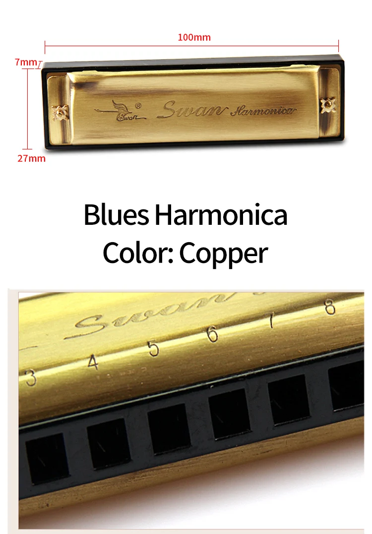 SWAN 1020-1 10 Holes Blues Harmonicas