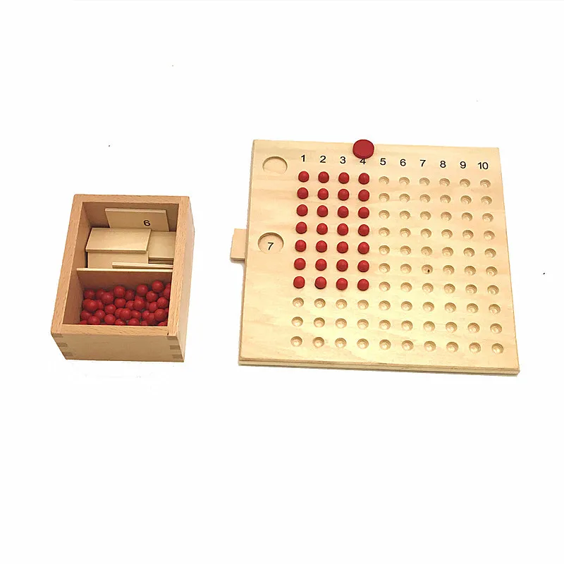 Montessori Mathematics Wooden Board for Multiplication Division Learning 