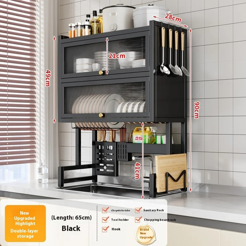 Henry D Rack Henry Multifunctional Double-layer Kitchen Storage Sink Dish Rack Punch ...