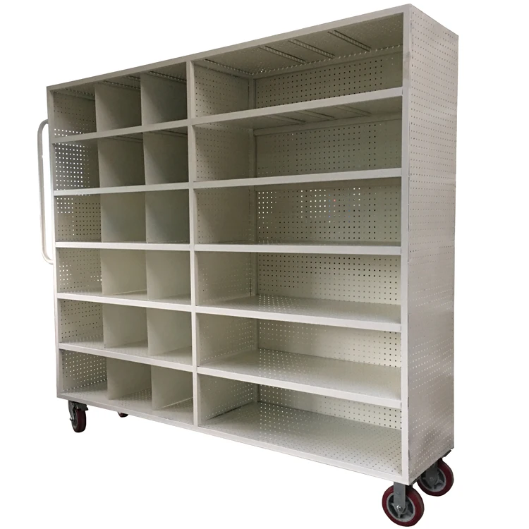 Storage Metal Cabinet Shelf With Wheels Sturdy Steel Heavy Duty 6 Tier