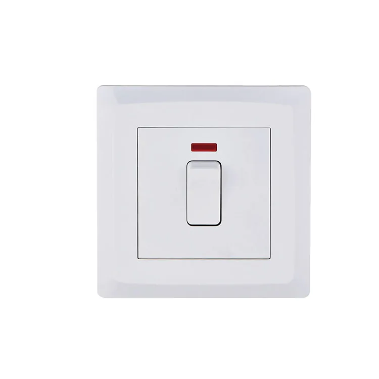 High Quality Electrical Wall Switches Home Use UK Standard White 20A Light Wall Switches PC Panel Electric Switch Socket Outlet