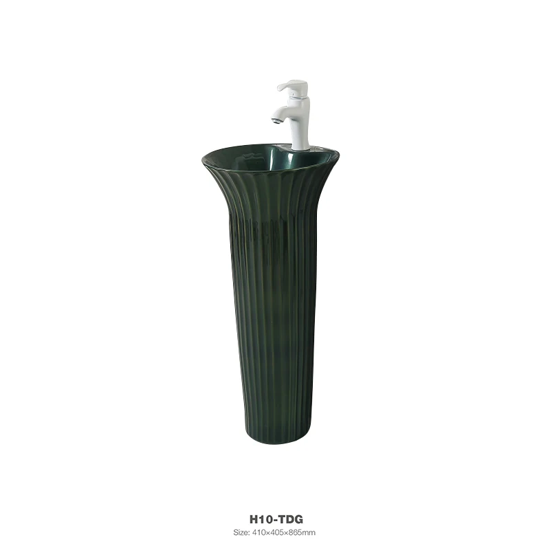 Fashionable Design Washbasin Ceramic Bathroom Pedestal Basin H10-TDG