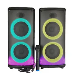 Hot selling Private Party Speake Dual 6.5inch Wireless BT Rechargeable Portable PA Speaker with LED Light RX-6238